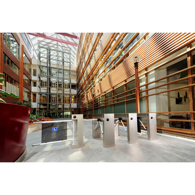 Torniquete De Cortesía Motorizado / Acabado En Acero Inoxidable Con Hoja de Acrílico / Bidireccional / Compatible con Cualquier Control De Acceso de Contacto Seco image 4